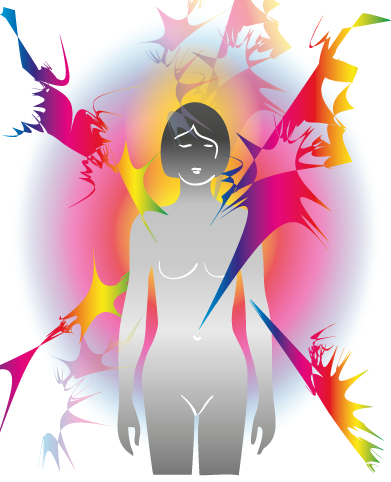 Illustration weibliche Figur, Stress